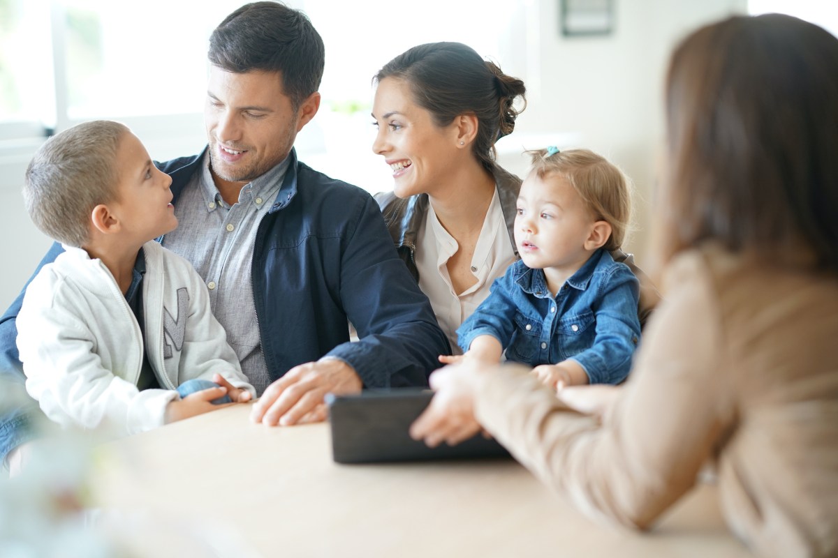 Family with young children outdoors